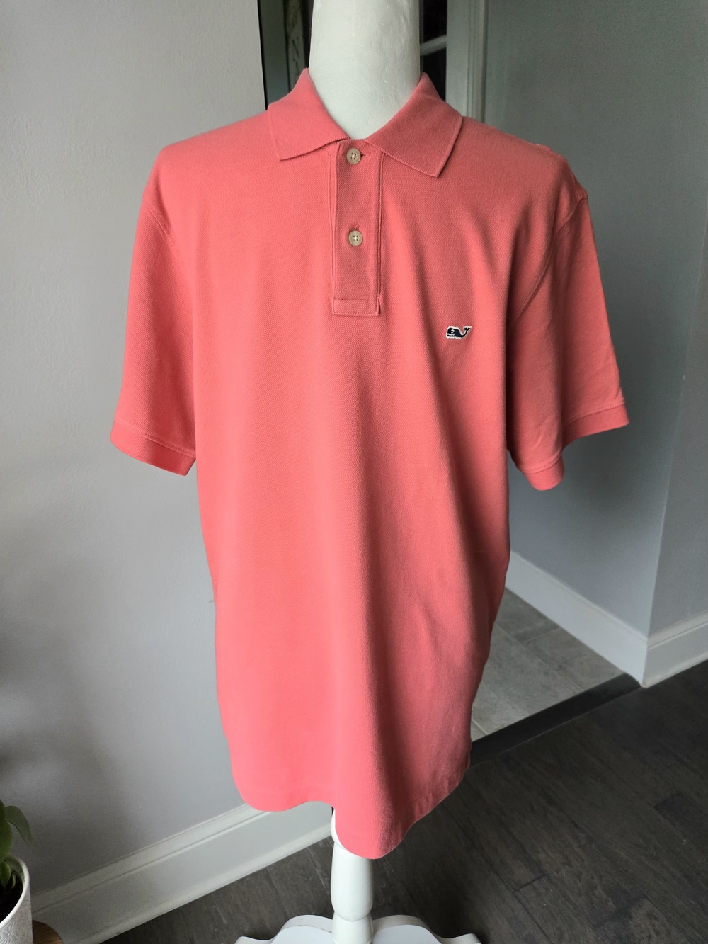 Vineyard Vines Men's Size S Classic Fit Short Sleeve Pique Polo Shirt Pink Coral
